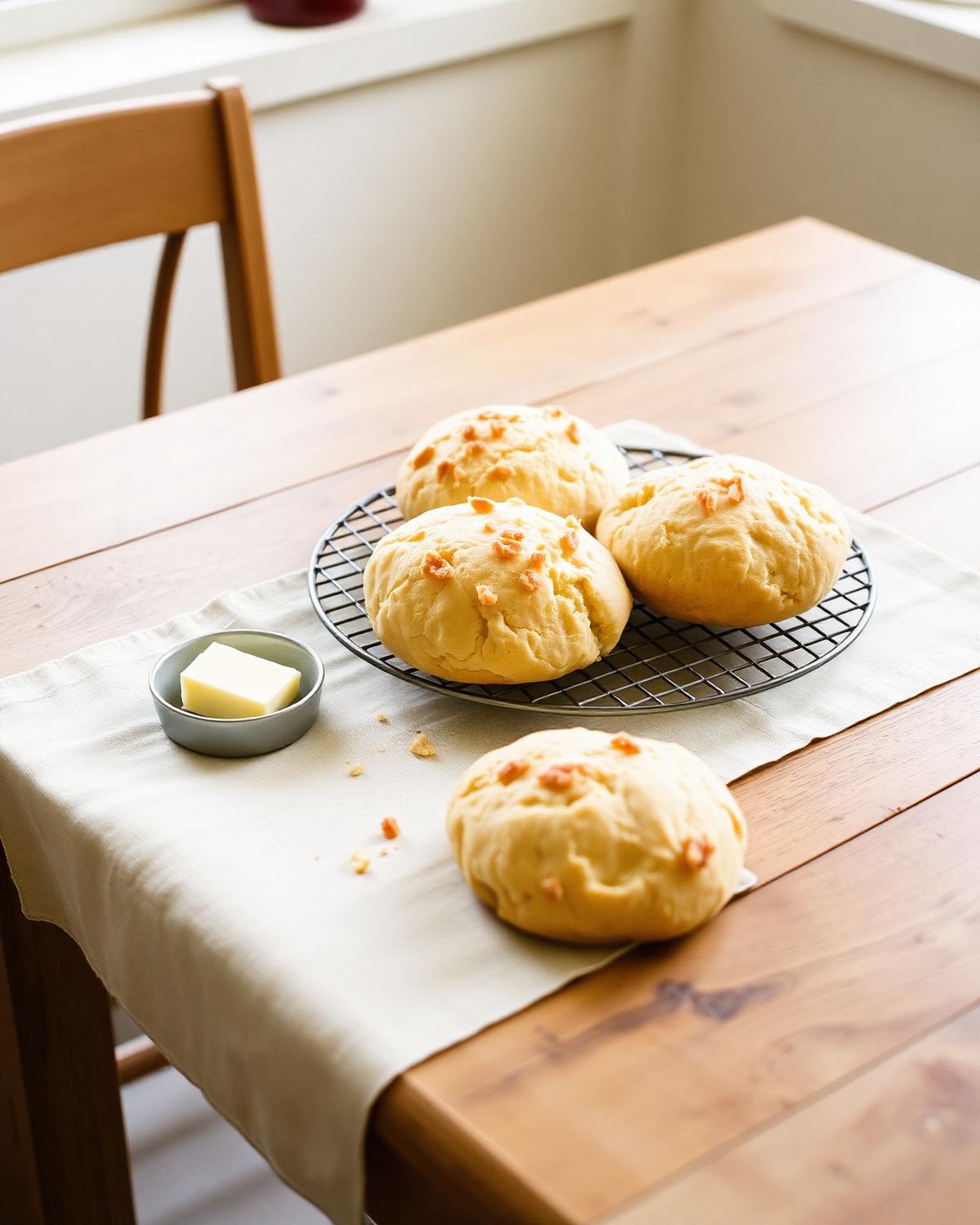 A basket of freshly baked Irish scones with butter and preserves